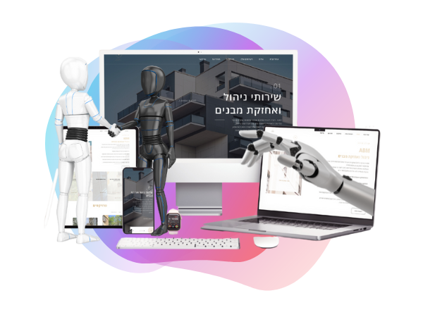 מוקאפ של אתר אינטרנט עבור פרויקט בניית דף נחיתה, מציג את העיצוב של האתר